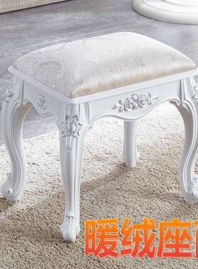 欧式美式梳妆台凳子妆35422凳软包小公方家用凳化椅主卧室美甲凳古筝凳