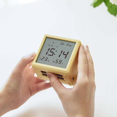 跨境跷钟板闹钟带背学光氛围灯电子温HBKQB-01湿度计上贪睡电子时