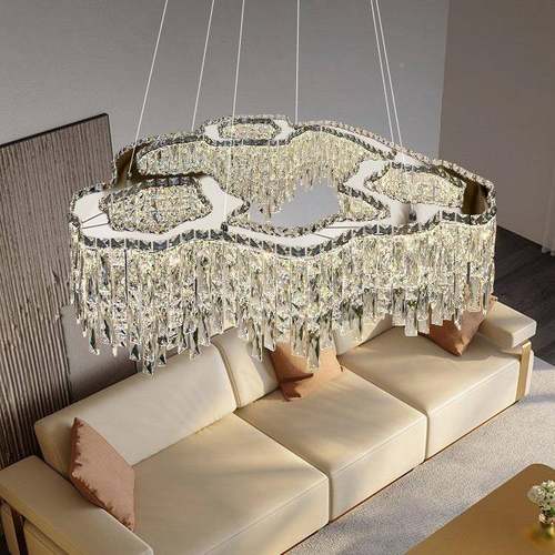 客厅灯现代简约豪华大气124餐新款墅大晶厅主灯别意式轻奢厅灯水
