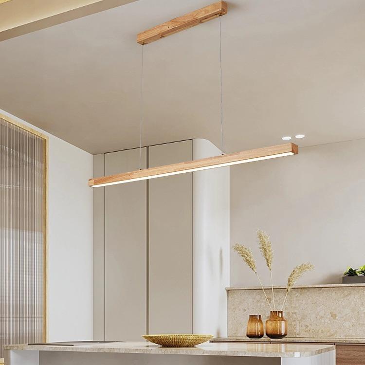 原木餐厅吊灯新853式桌创意一长条字吧台灯日式简约中办公室茶室