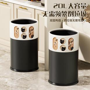 用垃圾桶高颜值AL102160创意垃圾篓卧室客厅加高大容量金属烤漆家