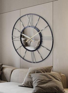 现代意简约钟表家用饰客厅F34002装时时尚创铁艺挂钟钟轻奢镜面静