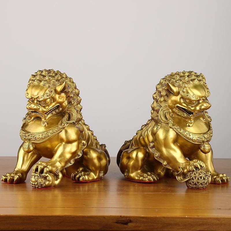 铜狮一222对北狮艺宫门狮子无底宫门狮京铜器摆件工品