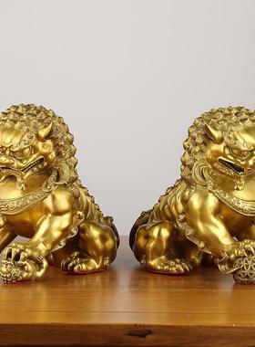 铜狮一222对北狮艺宫门狮子无底宫门狮京铜器摆件工品