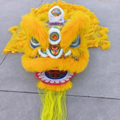 舞人龙舞狮全洲套道具澳羊毛南舞狮子醒狮头成人全套儿童双南狮整