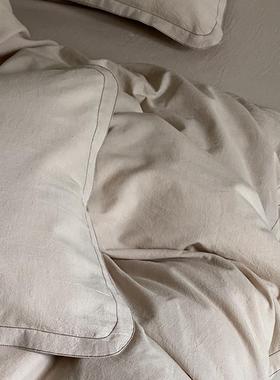 出口亚麻棉麻四件套亚麻单20Z12床被套式丨简约复古风日民宿文艺