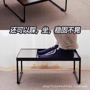 代简飘窗小桌子轻奢榻榻米约茶桌日小茶几黑色炕桌矮边几桌子现茶