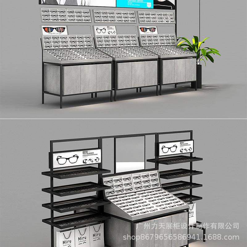 档眼镜矮柜厂铁家定眼镜超市陈展柜艺MD-24010木质烤做漆眼列镜展
