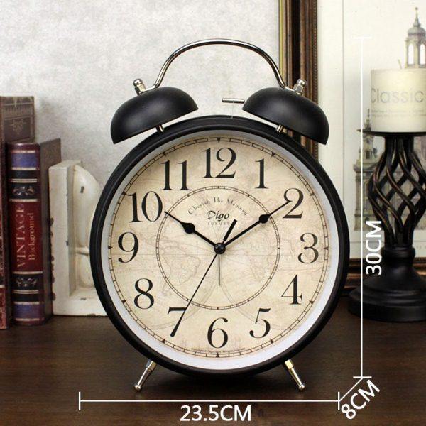 客厅钟表摆件桌面复古时钟摆台式座钟电视柜家用超大号闹钟马蹄表,家居饰品,座钟,淘宝优惠券,粉丝福利购,淘宝优惠卷
