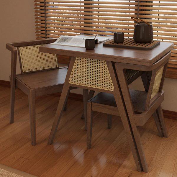 黑胡桃中式实木茶桌椅台小户型双人组合现代藤编阳台中古风泡茶几,住宅家具,家用茶台/茶桌,淘宝优惠券,粉丝福利购,淘宝优惠卷