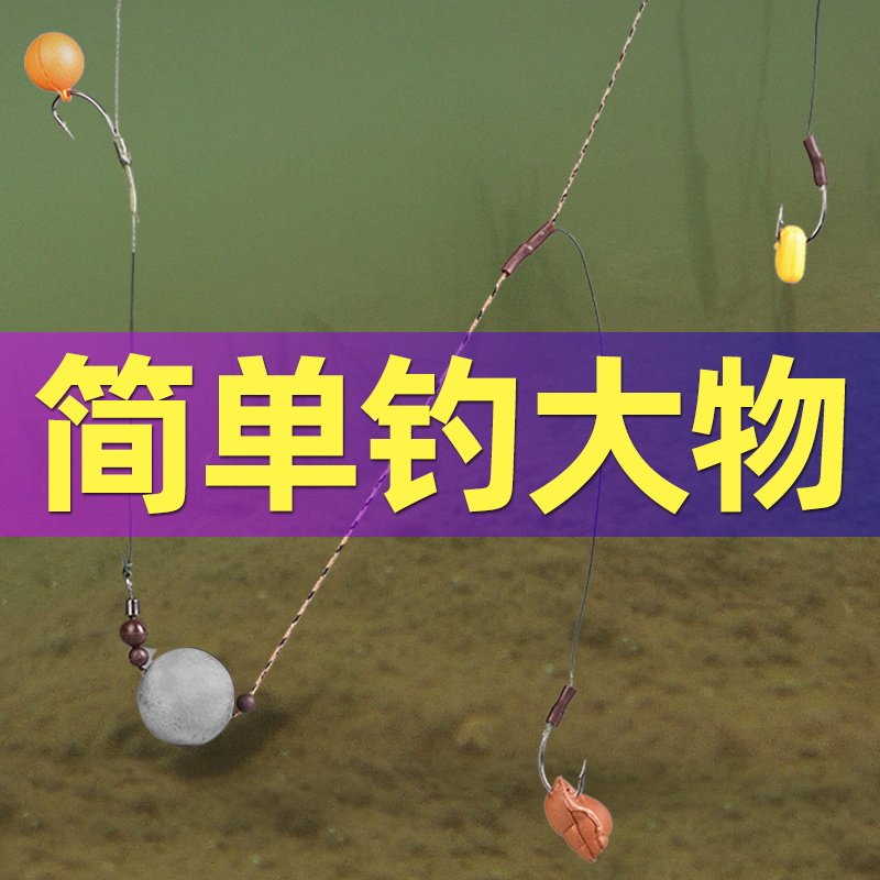 欧式大物串钩钓组远投成品线组浮球钩抛竿钓鲤鱼大青草反底钓套装