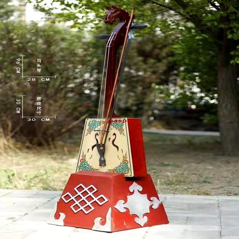蒙古特色工艺品仿真马头琴模型蒙古包装饰婚庆道具落地摆件马头琴