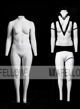 哑光白色全身加大码胖幽灵拍照模特欧洲大码服装隐形鬼模型模特女