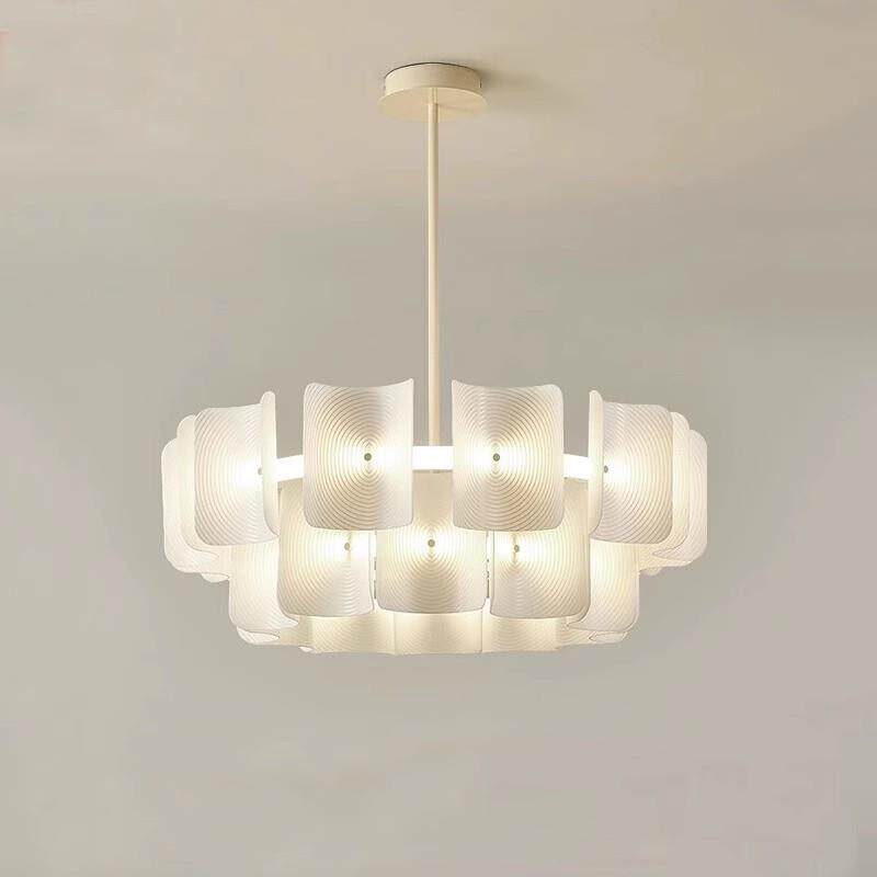 法式奶油风款蜡烛客厅灯高级感北欧样板房卧室餐厅瓦片指纹吊灯