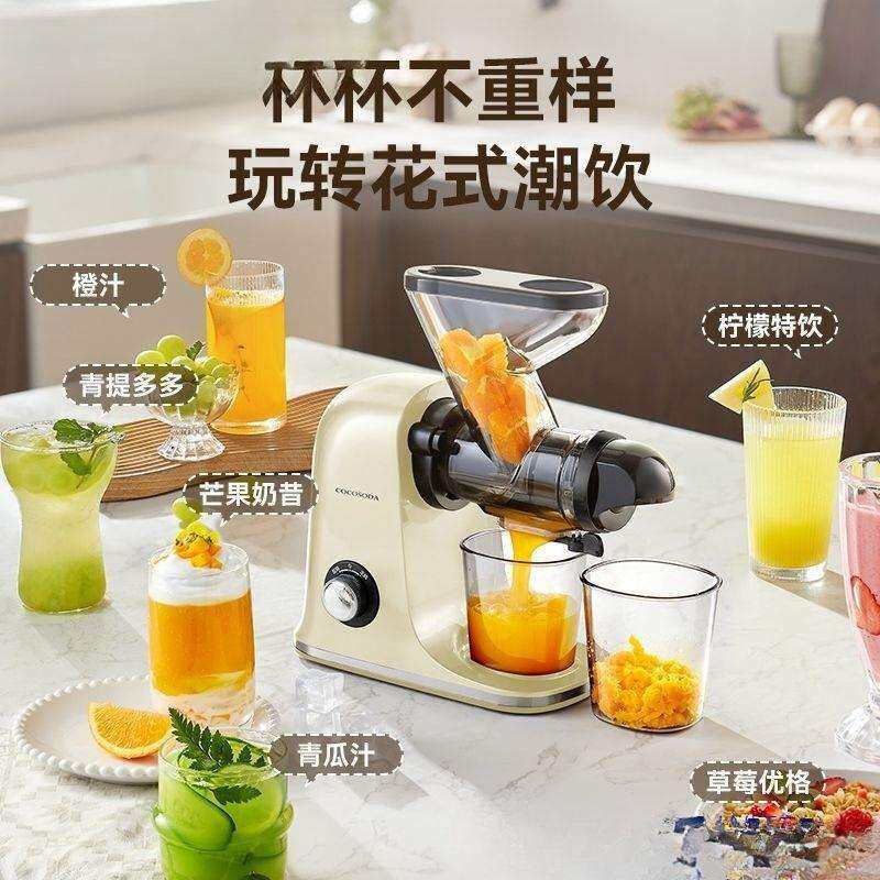 低速原汁机榨汁机汁渣分离家用果蔬西芹小型自动慢磨机灰