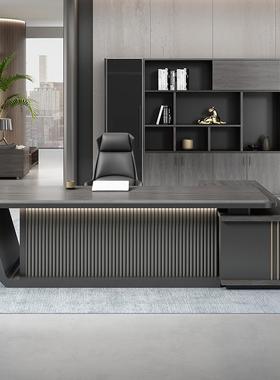 档老板办公桌裁桌黑色老板大班台办公室经理桌主FQC总管桌高椅桌