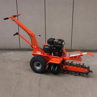 扶小型开手沟机地自槽来水管道面埋管挖79076链条式开沟机