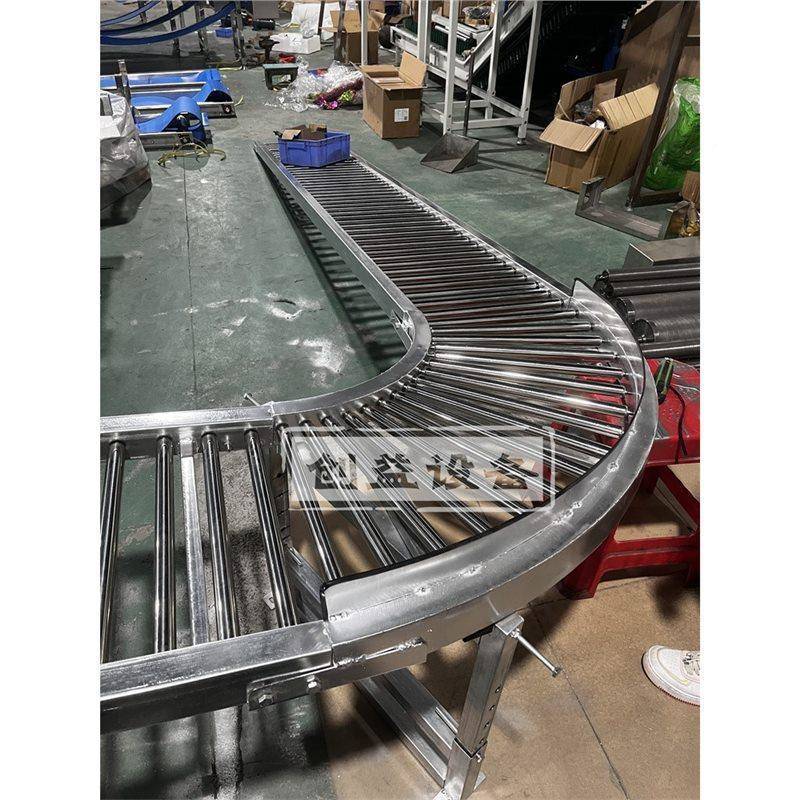 动力滚筒轮输送线动滑传送带转力弯流水线无流动力滚筒86713卸货物滑道