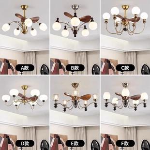 法式中古风客柿厅吊灯计美式复古大厅59340主灯设餐厅卧室师风扇