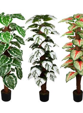 棕高黄物色假竹树落地盆栽仿真树植盆68389栽大型盆景家居装饰摆