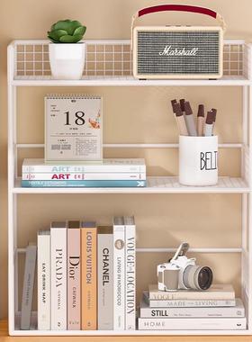 JSO桌面书本置物架公办飘桌上多层书柜小型书架子简易窗收纳小室