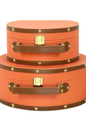 皮革帽半圆手提收纳箱样间衣间摆收纳盒衣橱展XUP示软板装家居饰