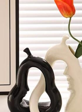 小众感陶瓷插好花轻奢家居电视客厅酒柜玄关摆件家SHX柜居物