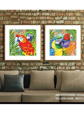 圣士美式卧乡村饰装画客厅联沙发现代简约挂画室床头花IEN鸟三有