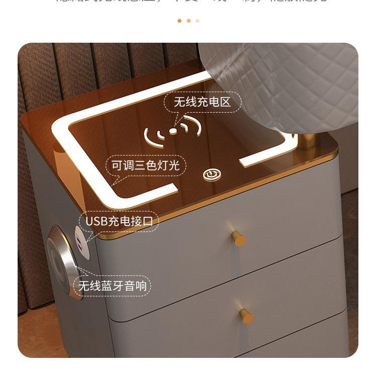 梳妆台FVT桌玻璃轻奢感卧室现妆代简约岩板化桌柜小户型收纳一体