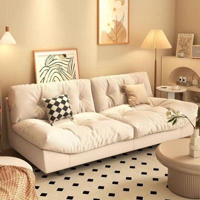 奶油AUZ风朵沙发客厅小户型布三艺直排懒云租人双人位出房卧室小