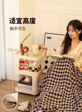 卧床头柜WGK型落地置物架小床边柜2025新款用室移动卡通家创意边