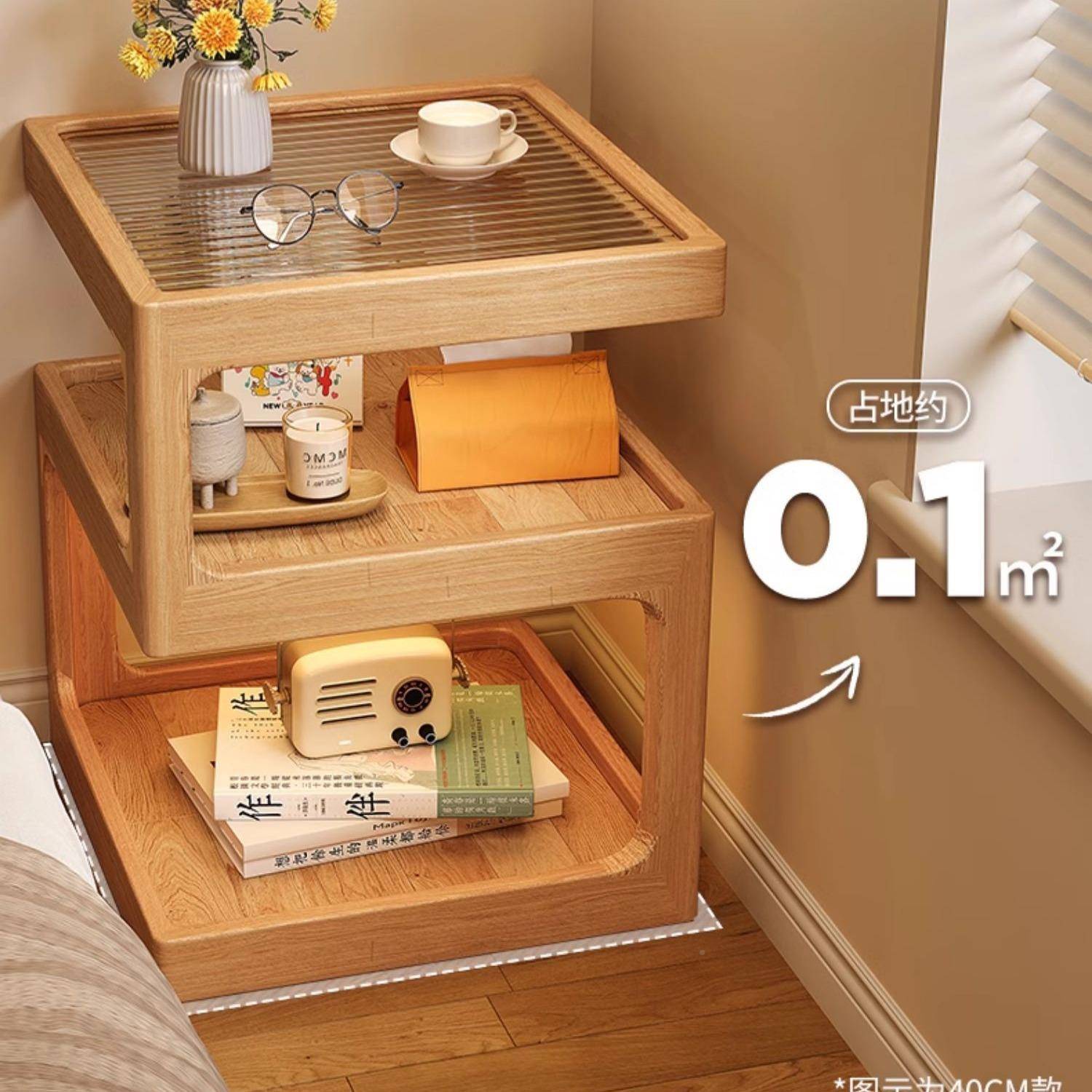 实木床头柜创意床边CVI柜现头代简约户型储物柜卧物室床小置架