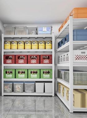 轻型家用货架置物架多库层室落阳台地仓储NFL物架地下白色收纳铁