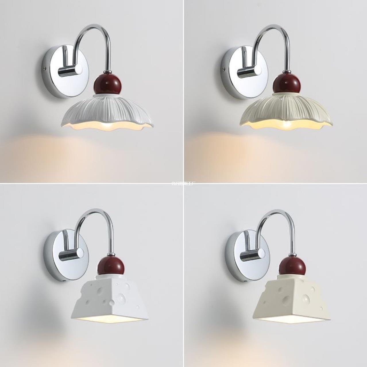 新款壁灯卧室床头奶油风现代简约客厅背景装饰壁灯过道灯奶酪款