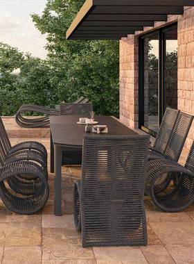 椅三件户外桌椅套庭室外露天防水防藤晒网红院休闲NPR藤椅阳台小