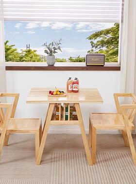 全实木现代简约阳台桌椅组合新JUS中可式茶几三件家用新伸缩款书