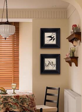 美式复古玄风22832关柜装饰画经中古法式壁画南洋挂燕子客厅餐墙