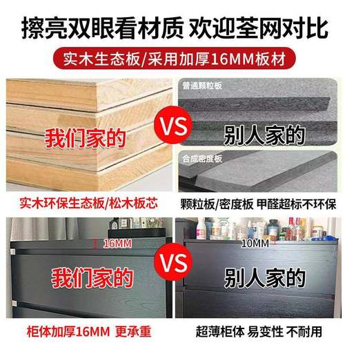 fLE床实木斗柜黑色古窄抽屉收纳柜卧室尾落地70656复超薄30cm夹缝储物