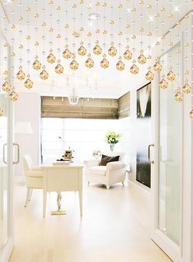 珠帘晶水断帘子孔挂帘半门帘47033客厅轻隔奢玄关屏风卧室免打卫