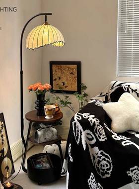 灯复古艺术落地客厅发沙旁茶床几灯中古风卧室头柜置物一体氛YNP