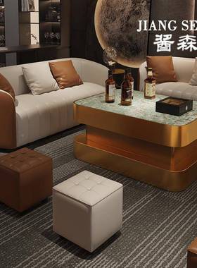 家庭k座tv沙发商用轻奢清卡LUS酒吧吧包厢L角型U型茶几转座椅