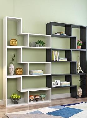 格子自由组地QAX合意简约客厅书架物架落书柜简易置创架现代卧室