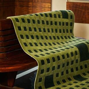 现代中古手工地毯客厅复绿古色子奢极简轻高端卧室书房加厚地KOP