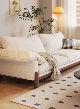 布里沙棉发日式原PII木风客厅2025款新小户型云朵麻布艺象耳大朵