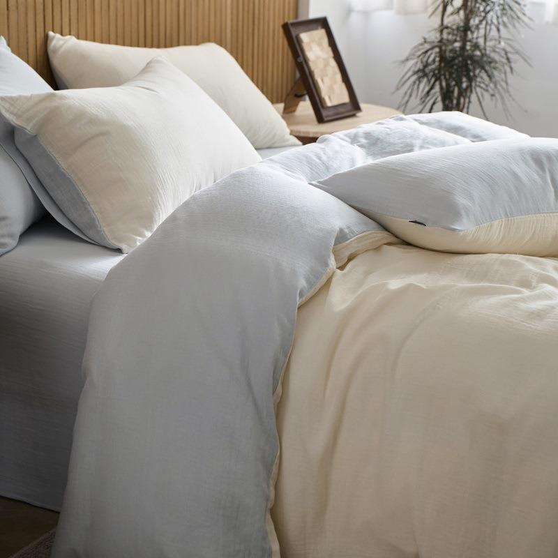 A类全棉双层纱四套202新裸款亲肤柔软件睡简XCV约慵懒床单被套5床