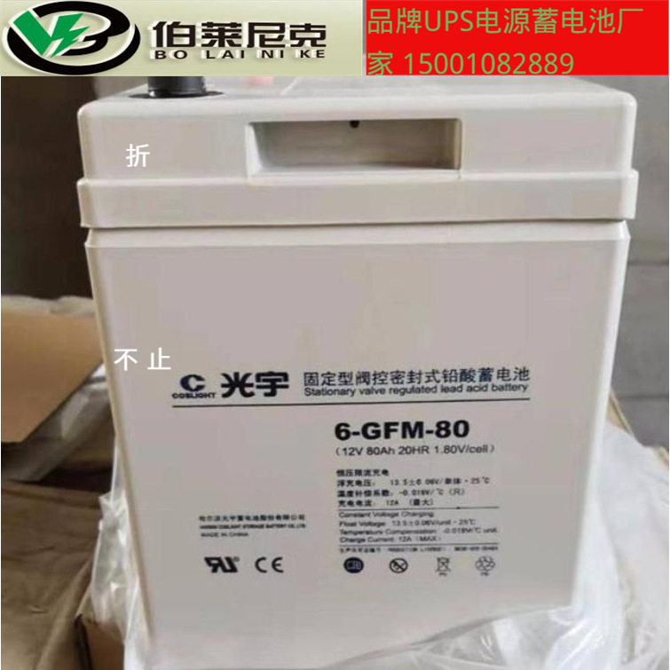 光宇蓄电池6-GFM-65铅酸免维护电瓶12V65AH足容量免维护电源