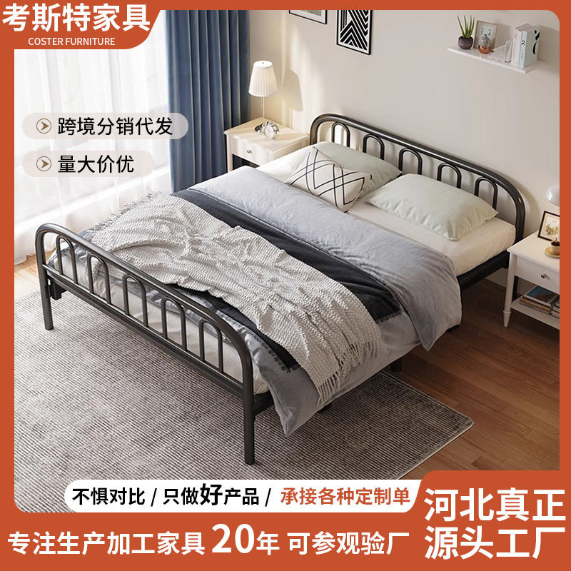 折叠床现代简约家用成人单人双人简易床批发午休出租房硬板床铁床