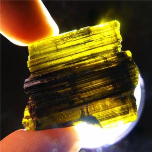 安居珠宝天然绿碧玺原石/黄绿碧玺原石/晶体通透/碧玺原石