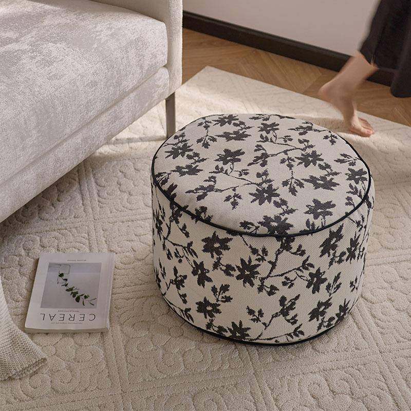 法式复古黑白繁花坐墩蒲团客厅懒人沙发坐垫墩子可拆洗榻榻米坐墩,纺织面料/辅料/配套,纺织机械配件,淘宝优惠券,粉丝福利购,淘宝优惠卷