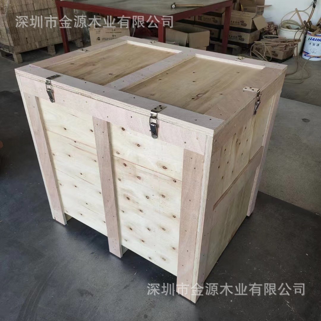 深圳厂家供应真空包装木箱合页锁扣包装箱免熏蒸机械设备木条箱